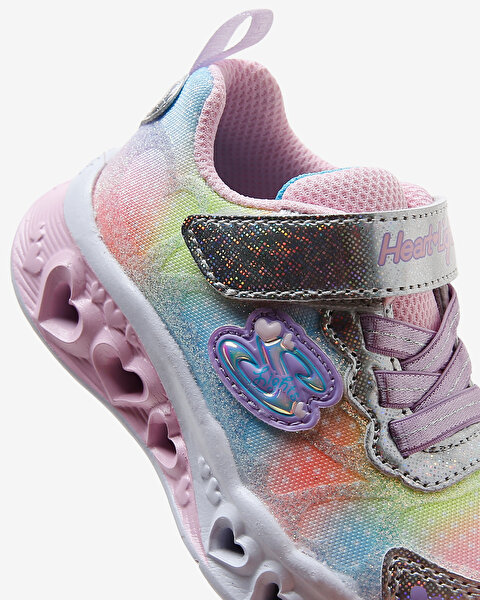 Skechers Flutter Heart Lights - Simply L Küçük Kız Çocuk Gri Işıklı Spor Ayakkabı 302315N SMLT-7