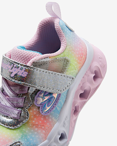 Skechers Flutter Heart Lights - Simply L Küçük Kız Çocuk Gri Işıklı Spor Ayakkabı 302315N SMLT-8