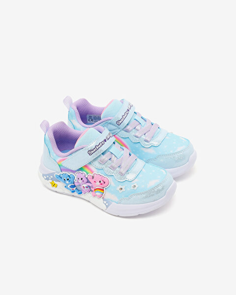 Skechers Lil Snugs Küçük Kız Çocuk Mavi Işıklı Spor Ayakkabı 302392N BLMT-5