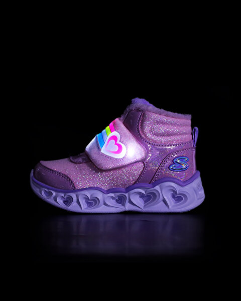 Skechers Heart Lights - Brilliant Rainbow Küçük Kız Çocuk Pembe Işıklı Bot 302669N PKLV-10