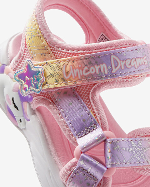 Skechers Unicorn Dreams Sandal - Majestic Bliss Küçük Kız Çocuk Pembe Işıklı Sandalet 302682N LPMT-11