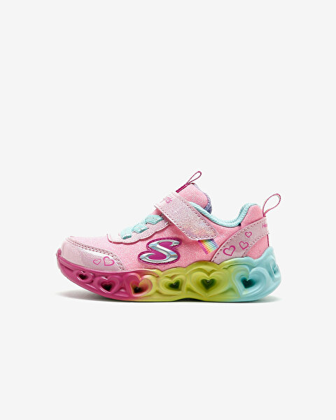Skechers Heart Lights  -  Color Joyful Küçük Kız Çocuk Pembe Işıklı Spor Ayakkabı 302684N PKMT