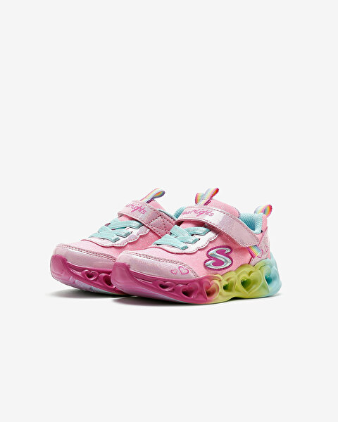 Skechers Heart Lights  -  Color Joyful Küçük Kız Çocuk Pembe Işıklı Spor Ayakkabı 302684N PKMT-3