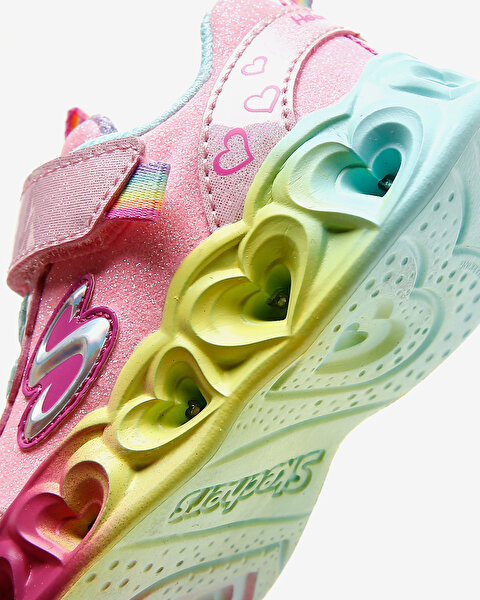 Skechers Heart Lights  -  Color Joyful Küçük Kız Çocuk Pembe Işıklı Spor Ayakkabı 302684N PKMT-8