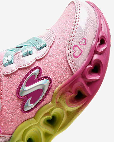 Skechers Heart Lights  -  Color Joyful Küçük Kız Çocuk Pembe Işıklı Spor Ayakkabı 302684N PKMT-9