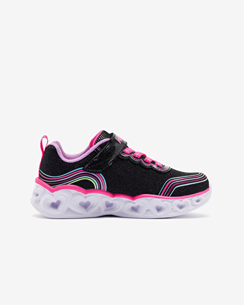 Skechers Heart Lights - Retro Hearts Büyük Kız Çocuk Siyah Işıklı Spor Ayakkabı 302689L BKMT-2