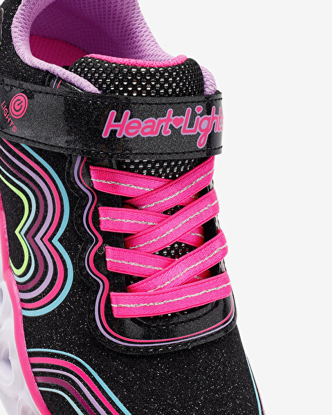 Skechers Heart Lights - Retro Hearts Büyük Kız Çocuk Siyah Işıklı Spor Ayakkabı 302689L BKMT-9