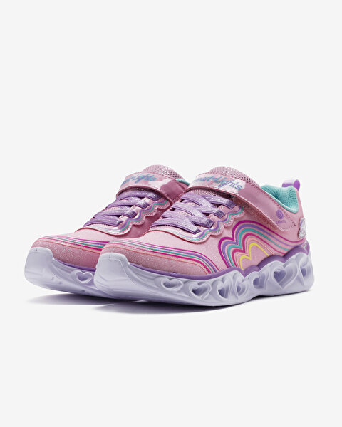 Skechers Heart Lights  -  Retro Hearts Büyük Kız Çocuk Pembe Işıklı Spor Ayakkabı 302689L LPMT-3