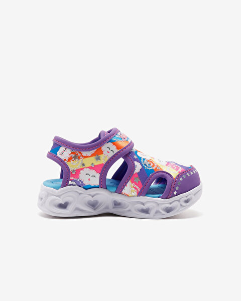 Skechers Heart Lights Sandal  -  Cutie Clouds Küçük Kız Çocuk Mor Işıklı Sandalet 302977N LVMT-2