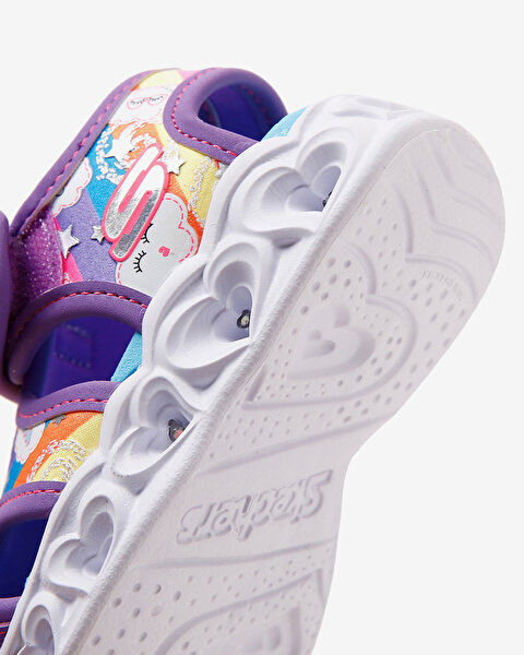 Skechers Heart Lights Sandal  -  Cutie Clouds Küçük Kız Çocuk Mor Işıklı Sandalet 302977N LVMT-7