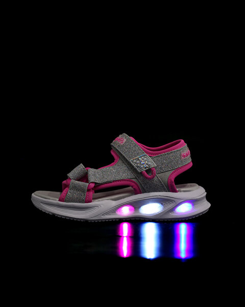 Skechers Sola Glow Sandal Büyük Kız Çocuk Gri Işıklı Sandalet 303024L SLHP-8
