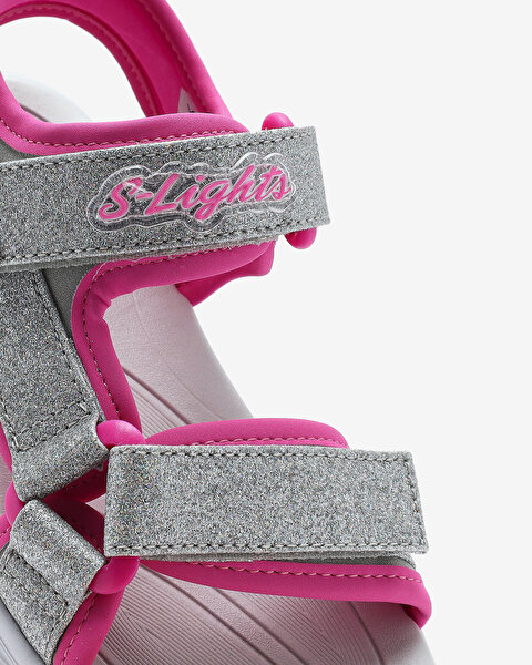 Skechers Sola Glow Sandal Büyük Kız Çocuk Gri Işıklı Sandalet 303024L SLHP-7