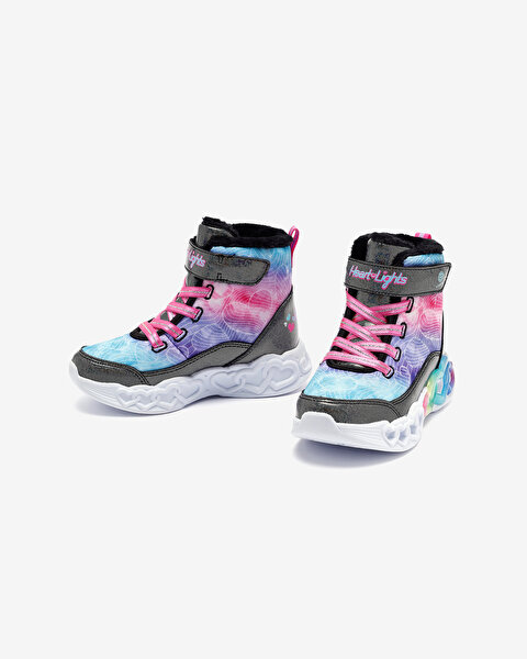Skechers Infinite Heart Lights - Lovin Hearts Büyük Kız Çocuk Siyah Işıklı Bot 303054L BKMT-5