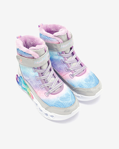 Skechers Infinite Heart Lights - Lovin Hearts Büyük Kız Çocuk Gri Işıklı Bot 303054L SMLT-5