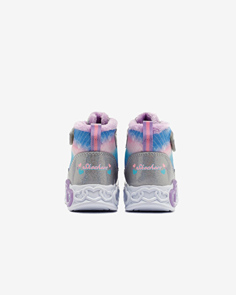Skechers Infinite Heart Lights - Lovin Hearts Küçük Kız Çocuk Gri Işıklı Bot 303054N SMLT-5