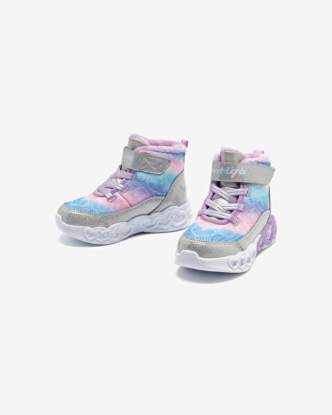 Skechers Infinite Heart Lights - Lovin Hearts Küçük Kız Çocuk Gri Işıklı Bot 303054N SMLT-7