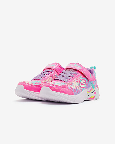 Skechers Unicorn Dreams Büyük Kız Çocuk Pembe Işıklı Spor Ayakkabı 303063L PKMT-3