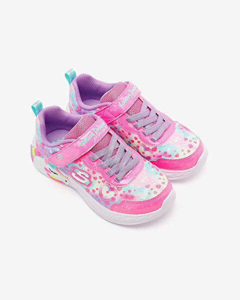 Skechers Unicorn Dreams Büyük Kız Çocuk Pembe Işıklı Spor Ayakkabı 303063L PKMT-5