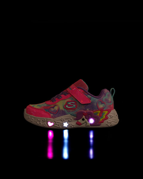 Skechers Unicorn Charmer Lil Heart Sparkles Küçük Kız Çocuk Pembe Işıklı Spor Ayakkabı 303064N PKMT-6