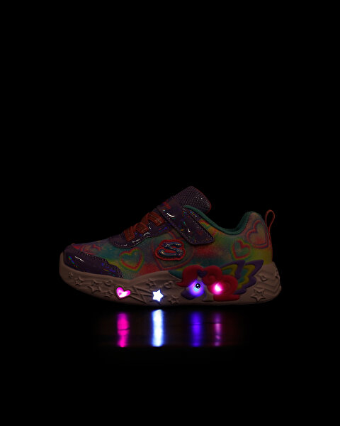 Skechers Unicorn Charmer - Lil Heart Sparkles Küçük Kız Çocuk Mor Işıklı Spor Ayakkabı 303064N LVMT-6
