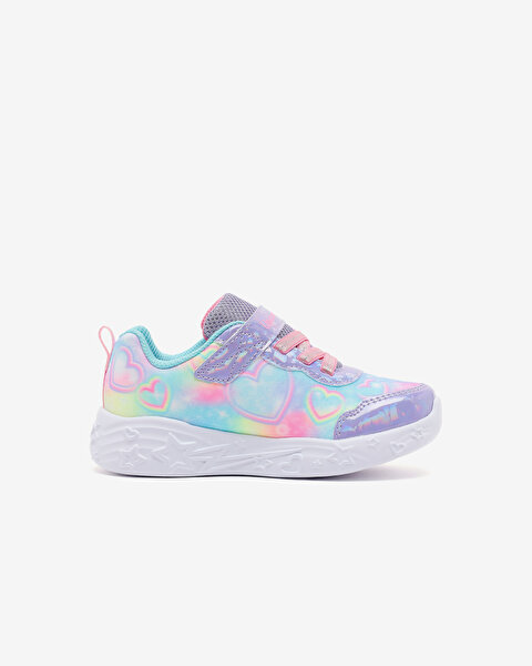 Skechers Unicorn Charmer - Lil Heart Sparkles Küçük Kız Çocuk Mor Işıklı Spor Ayakkabı 303064N LVMT-1