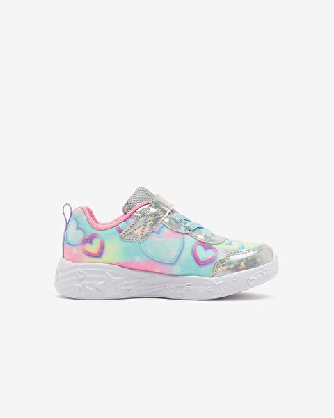 Skechers Unicorn Charmer Lil Heart Sparkles Küçük Kız Çocuk Gri Işıklı Spor Ayakkabı 303064N SMLT-1