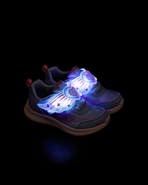 Skechers Jumpsters Küçük Kız Çocuk Mavi Işıklı Spor Ayakkabı 303068N LTBL-6