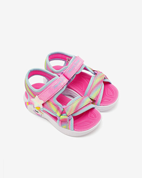 Skechers Unicorn Dreams Sandal Küçük Kız Çocuk Pembe Işıklı Sandalet 303107N PKMT-5
