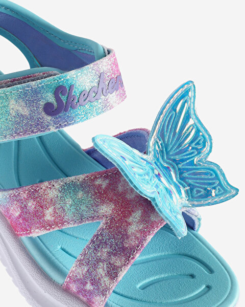 Skechers Jumpsters Sandal - Butterfly Brites Küçük Kız Çocuk Mavi Işıklı Sandalet 303109N AQMT-7