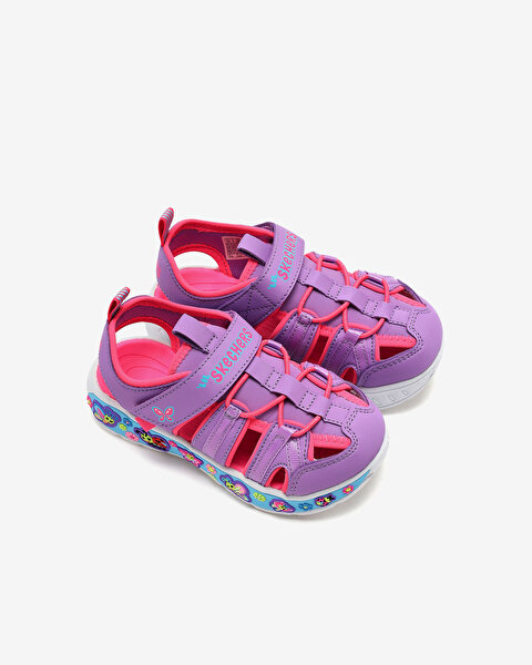 Skechers Play Scene Splash - Cute Crew Küçük Kız Çocuk Mor Sandalet 303162N LVMT-5