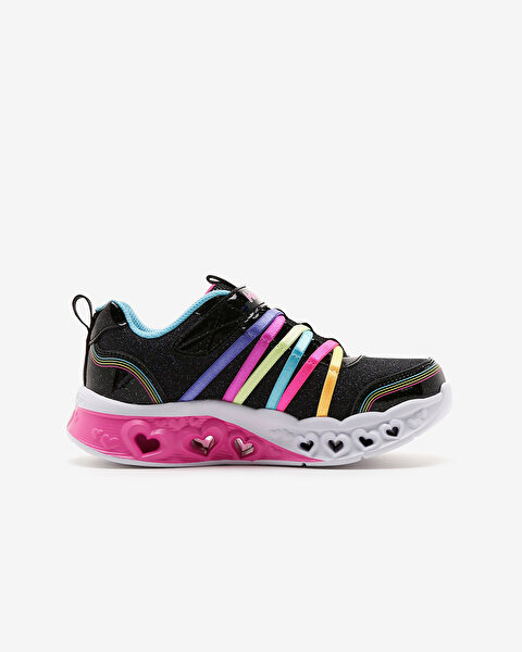 Skechers Flutter Heart Lights  -  Rainbow Bestie Büyük Kız Çocuk Siyah Işıklı Spor Ayakkabı 303252L-1