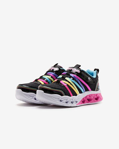 Skechers Flutter Heart Lights  -  Rainbow Bestie Büyük Kız Çocuk Siyah Işıklı Spor Ayakkabı 303252L-2