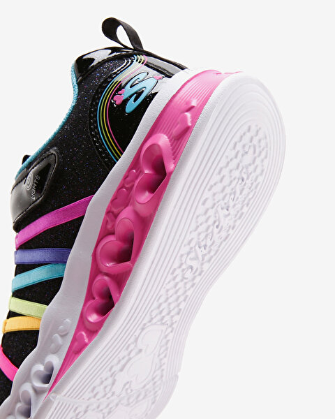 Skechers Flutter Heart Lights  -  Rainbow Bestie Büyük Kız Çocuk Siyah Işıklı Spor Ayakkabı 303252L-8