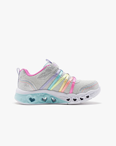 Skechers Flutter Heart Lights  -  Rainbow Bestie Büyük Kız Çocuk Gri Işıklı Spor Ayakkabı 303252L SM-1