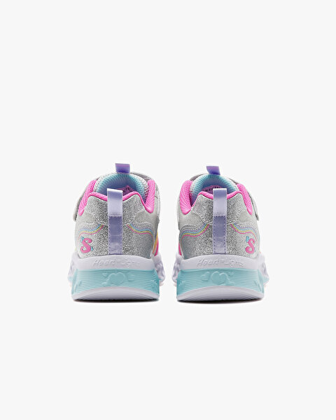 Skechers Flutter Heart Lights  -  Rainbow Bestie Büyük Kız Çocuk Gri Işıklı Spor Ayakkabı 303252L SM-5