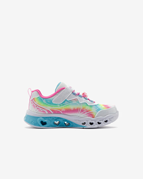 Skechers Flutter Heart Lights - Groovy Swirl Büyük Kız Çocuk Beyaz Işıklı Spor Ayakkabı 303253L WMLT-2