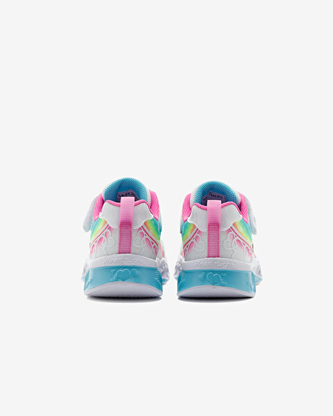Skechers Flutter Heart Lights - Groovy Swirl Büyük Kız Çocuk Beyaz Işıklı Spor Ayakkabı 303253L WMLT-5