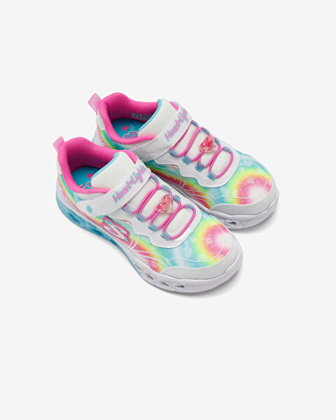 Skechers Flutter Heart Lights - Groovy Swirl Büyük Kız Çocuk Beyaz Işıklı Spor Ayakkabı 303253L WMLT-6