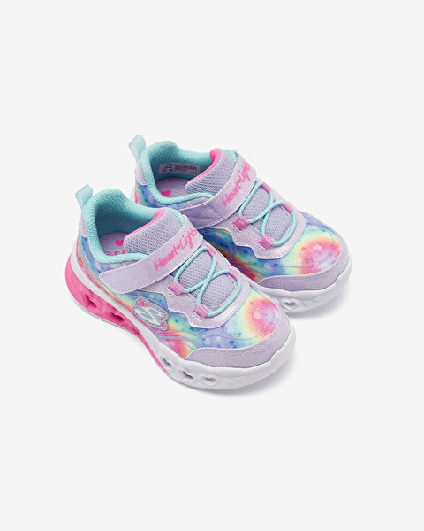 Skechers Flutter Heart Lights - Groovy Swirl Küçük Kız Çocuk Mor Işıklı Spor Ayakkabı 303253N LVAQ-8