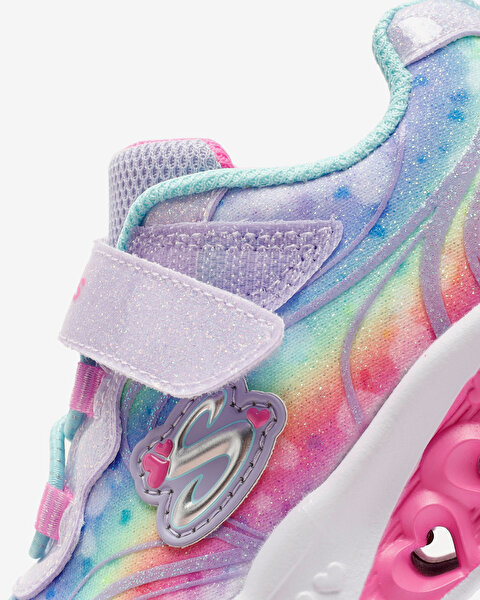 Skechers Flutter Heart Lights - Groovy Swirl Küçük Kız Çocuk Mor Işıklı Spor Ayakkabı 303253N LVAQ-10