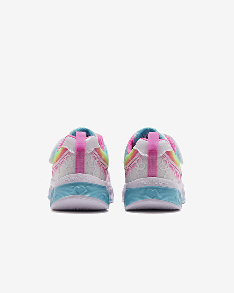 Skechers Flutter Heart Lights - Groovy Swirl Küçük Kız Çocuk Beyaz Işıklı Spor Ayakkabı 303253N WMLT-5
