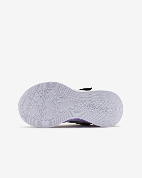 Skechers Flutter Heart Lights - Groovy Swirl Büyük Kız Çocuk Siyah Işıklı Spor Ayakkabı 303253L BKPK-3