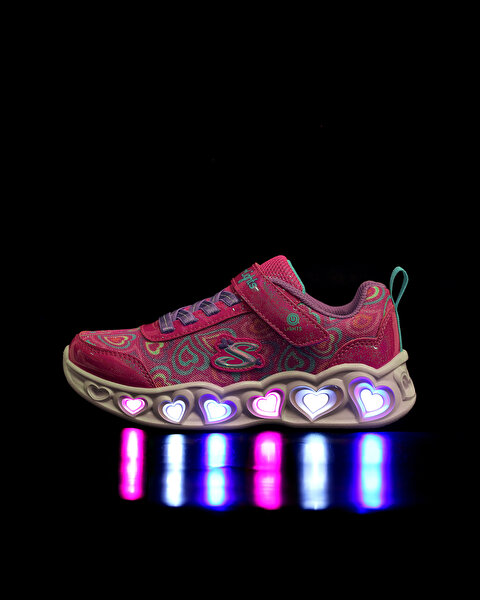 Skechers Heart Lights - Boogie Love Büyük Kız Çocuk Pembe Işıklı Spor Ayakkabı 303257L HPMT-8