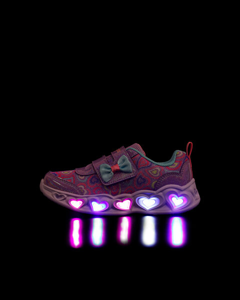 Skechers Heart Lights Boogie Land Küçük Kız Çocuk Mor Işıklı Spor Ayakkabı 303258N LVMT-6