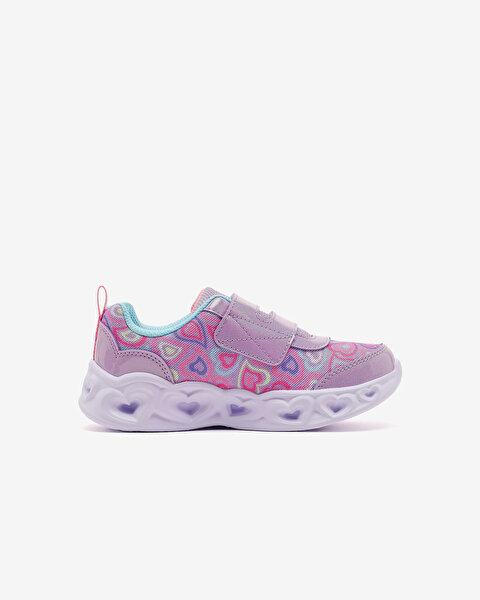 Skechers Heart Lights Boogie Land Küçük Kız Çocuk Mor Işıklı Spor Ayakkabı 303258N LVMT-2