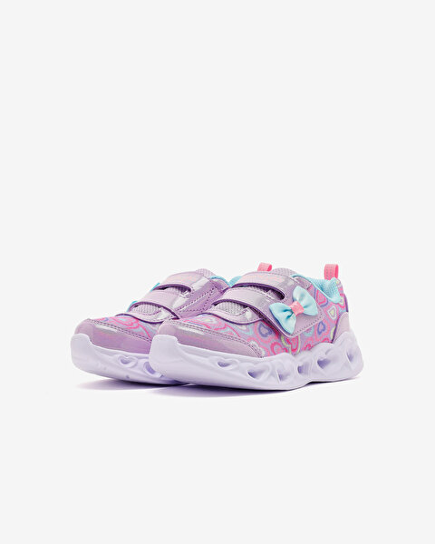 Skechers Heart Lights Boogie Land Küçük Kız Çocuk Mor Işıklı Spor Ayakkabı 303258N LVMT-3