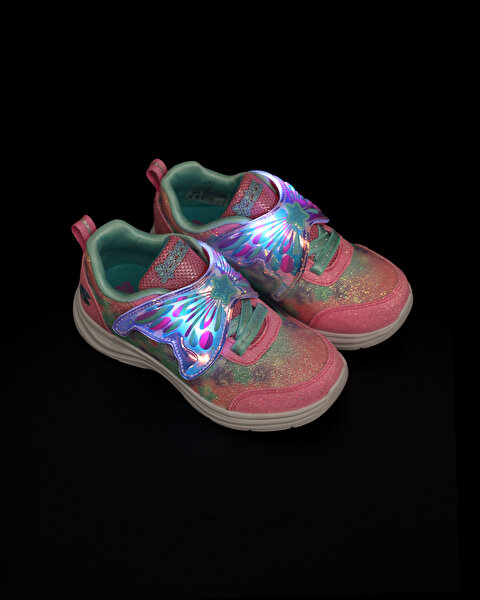Skechers Glimmer Kicks - Magical Wings Küçük Kız Çocuk Pembe Işıklı Spor Ayakkabı 303260N PKTQ-8