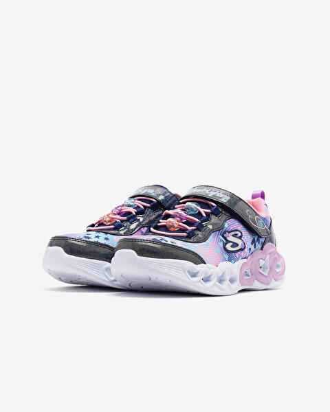 Skechers Infinite Heart Lights Heart Jewels Büyük Kız Çocuk Lacivert Işıklı Spor Ayakkabı 303261L NV-3