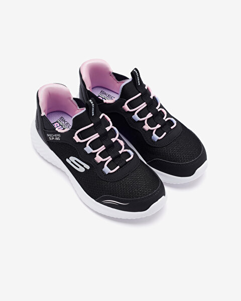 Skechers Skechers Slip-ins: Bounder - Simple Cute Büyük Kız Çocuk Siyah Spor Ayakkabı 303585L BLK-7