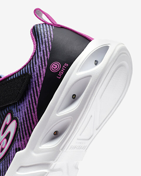 Skechers Flicker Flash - Light Takeover Büyük Kız Çocuk Siyah Işıklı Spor Ayakkabı 303704L BKMT-6